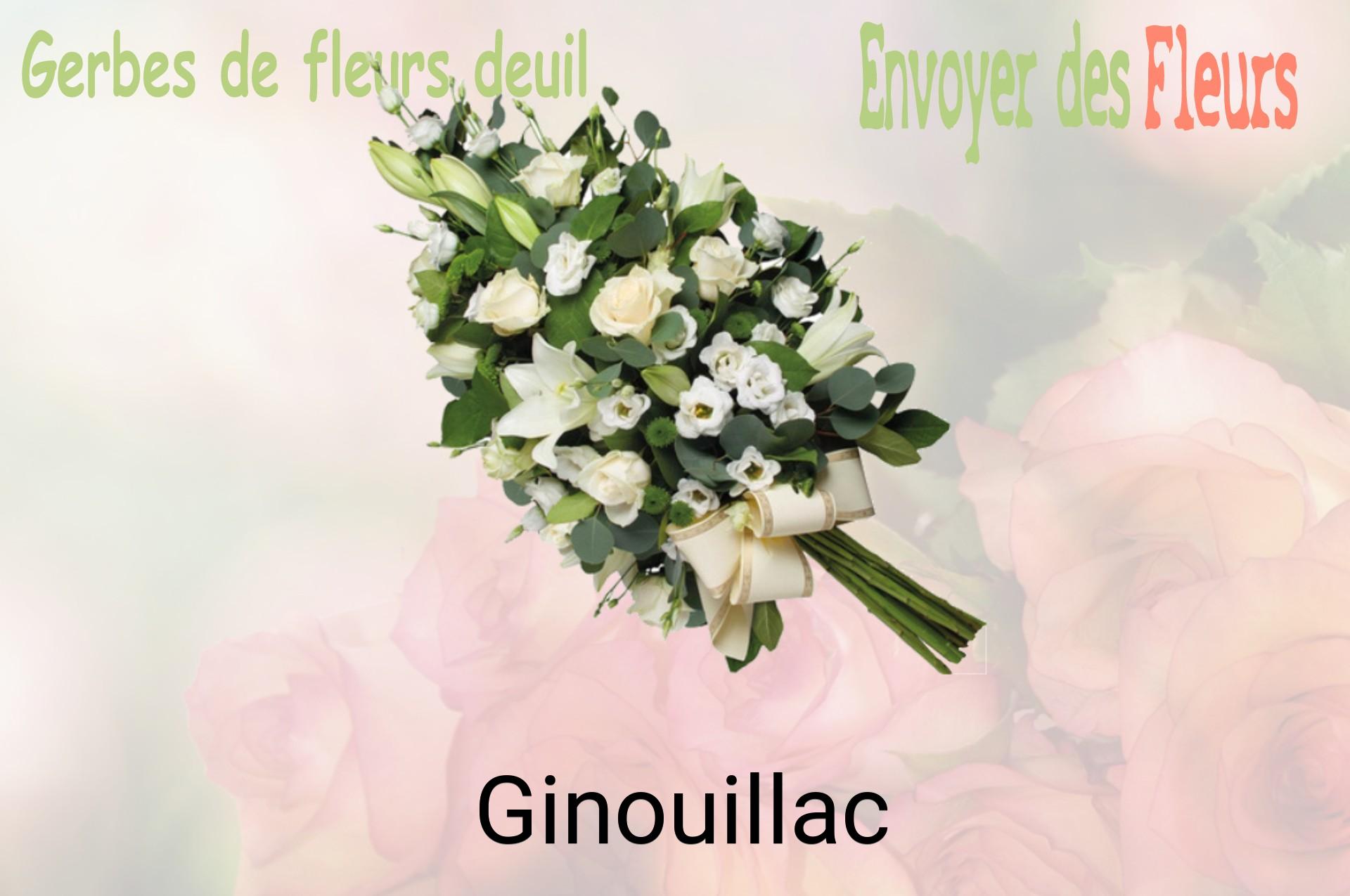 Gerbe de fleurs de deuil livrée à Ginouillac